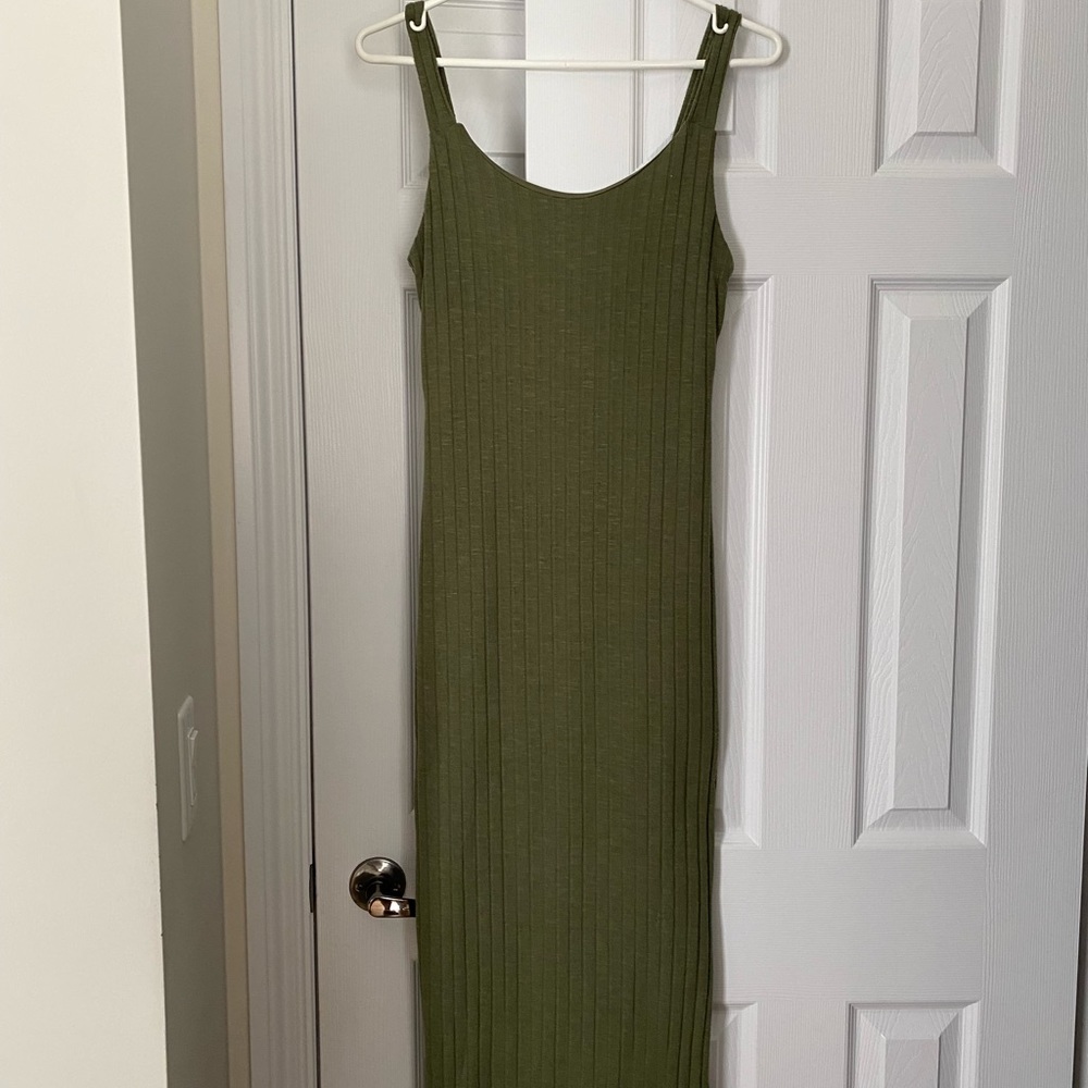 XL Green Maxi Dress with Side Slit
